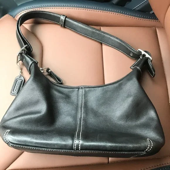 Coach | Bags | Coach Black Leather Shoulder Bag | Poshmark